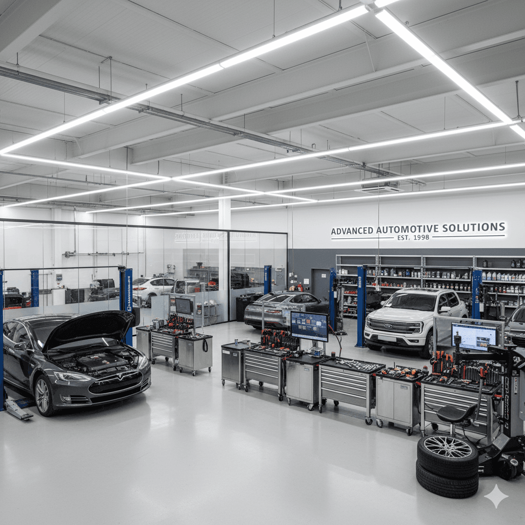 NKR Motors workshop facility with modern equipment